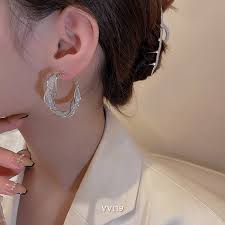 Khuyên tai bạc nam đính đá