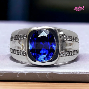 Nhẫn bạc nam đính đá màu