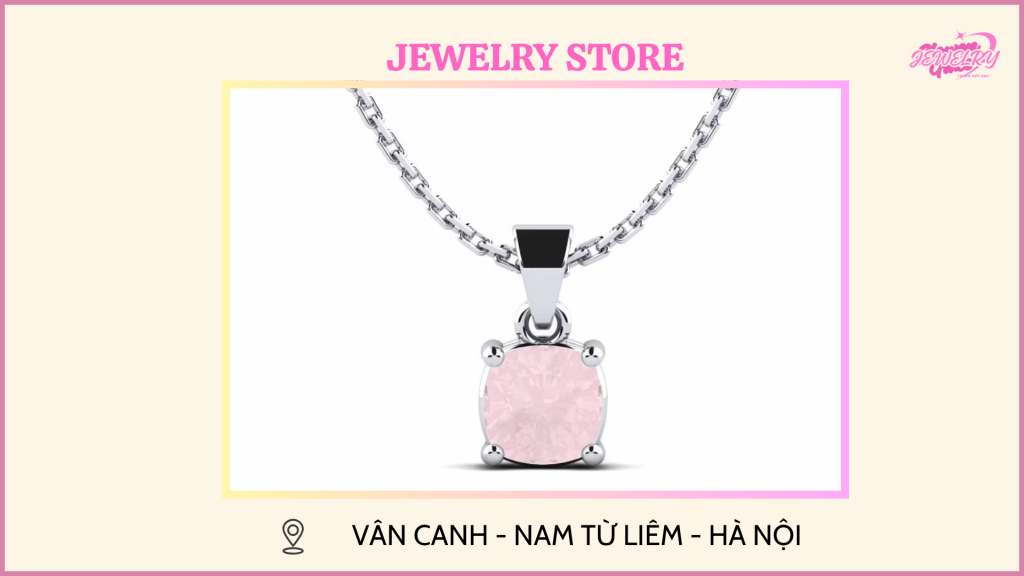 mặt dây chuyền đá thạch anh hồng