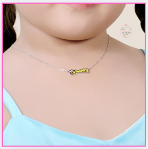 Dây chuyền bạc cho trẻ sơ sinh chữ happy