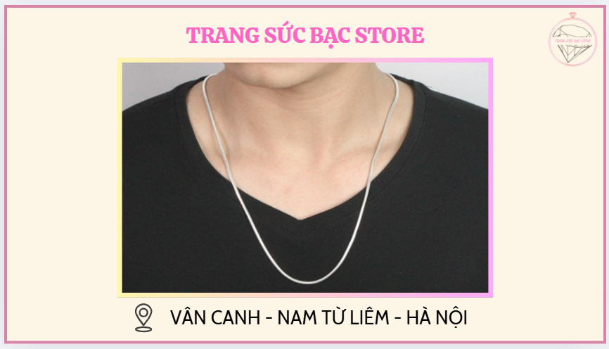 Dây chuyền bạc nam sợi mảnh.