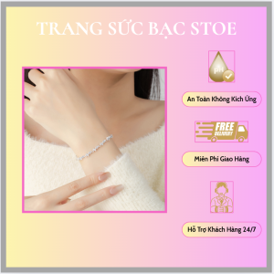 Lắc tay bạc nữ hình chim nhạn và hoa hồng