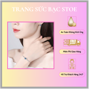 Lắc tay bạc nữ đính pha lê Swarovski trái tim của biển