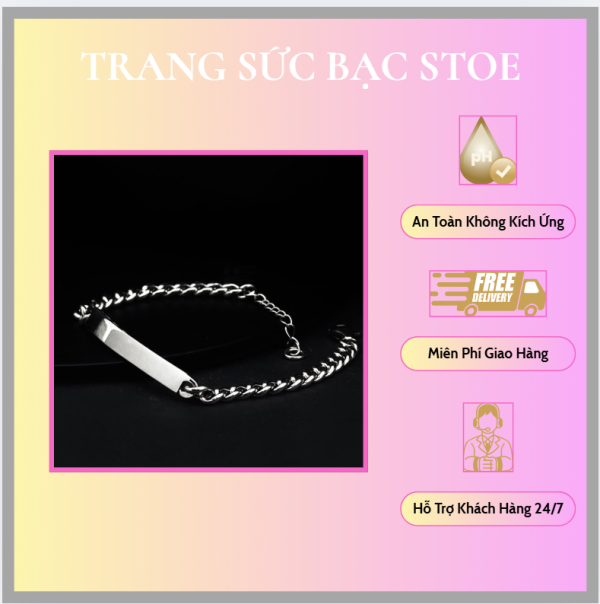 Lắc tay bạc đặc nam dạng chuỗi xích - Hình ảnh 2