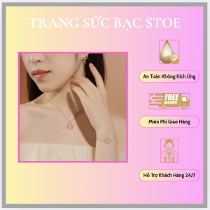 Lắc tay bạc nữ đính đá CZ thỏ ngắm trăng
