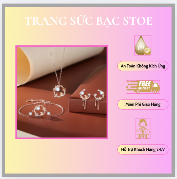 Lắc tay bạc nữ đính đá CZ thỏ ngắm trăng - Hình ảnh 2