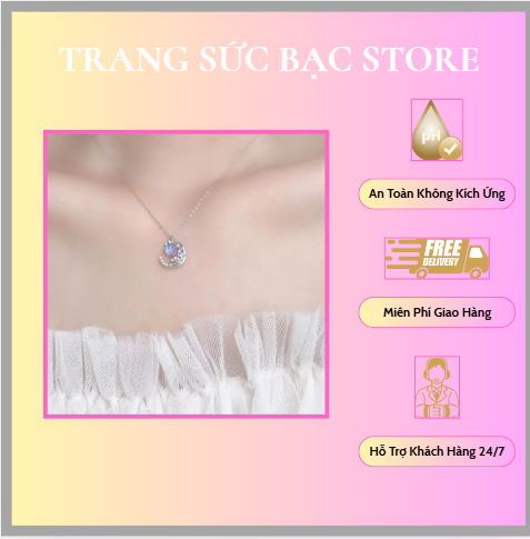 Dây chuyền bạc nữ mặt trăng DC05
