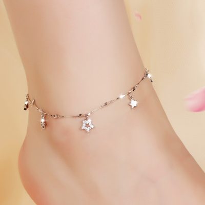 Lắc chân bạc thời trang hình Ngôi Sao Tinh Tế - Hình ảnh 5