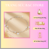 Lắc chân bạc hai tầng Lá Bạch Quả (Ginkgo) độc đáo