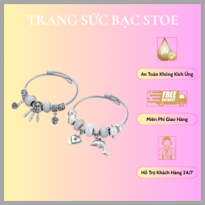 Vòng Tay Chuỗi Hạt Thủy Tinh Mặt Trăng Ngôi Sao Cá Tính.