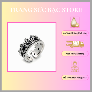 Nhẫn bạc nam đính đá CZ hình vương miện Romeo