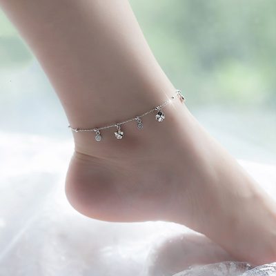 Lắc chân bạc cỏ bốn lá may mắn và đá lấp lánh - Hình ảnh 6