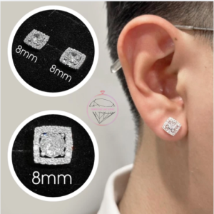 Khuyên tại bạc nam đính đá